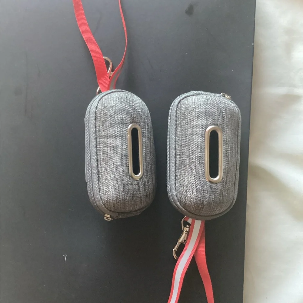 Portable Linen Pet Dog Poop bag Dispenser with poop bags.